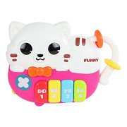 Mini Club Animal Piano Cat with Light and Sound, 15cm