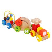 Wooden Train with Activity Wagons, 3pcs.