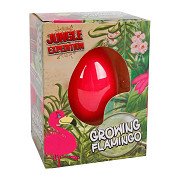 Jungle Expediton Ei mit wachsendem Flamingo, 6 cm