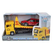 Kids Globe Mann-LKW-Abschleppwagen mit Auto, 19 cm