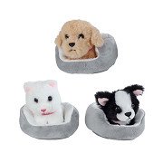 Take Me Home Cuddly Plush - Dog or Cat in Basket, 12cm