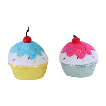 Fluffy Cupcake Knuffel Pluche, 11cm