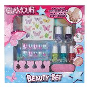 Glamour Beauty Nail Polish Set with Nail Stickers