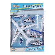 2- Play Airplane Pull back with 4 Vehicles and Accessories