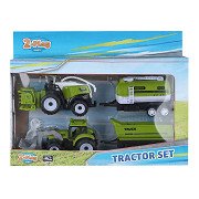2- Play Tractor and Combine with 2 Trailers, 24cm