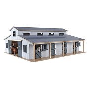 Kids Globe Pferdestall mit 7 Boxen und Weide 1:24