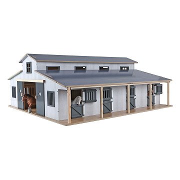 Kids Globe Pferdestall mit 7 Boxen und Weide 1:24