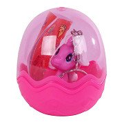 Unicorn Keyring in Egg with Stickers, set of 12 pieces