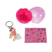 Unicorn Keyring in Egg with Stickers, 5cm