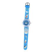 Analoge Armbanduhr mit Lichtraum - Blau