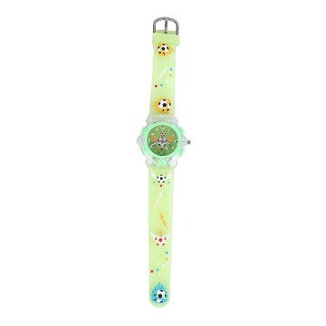 Analoog Horloge met Licht Voetbal - Groen