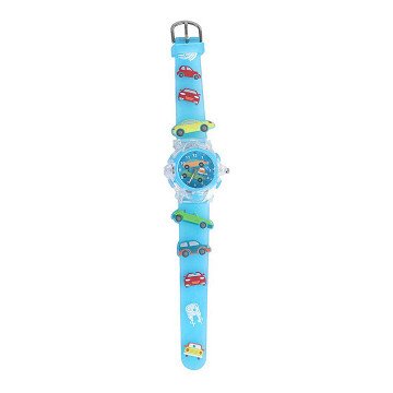 Analoog Horloge met Licht Voertuigen - Lichtblauw