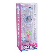 Glamour Analoog Horloge met Licht Zeemeermin - Paars