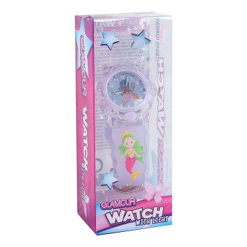 Glamour Analog Watch with Light Mermaid - Purple