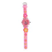 Glamour Analog Watch with Light Flowers - Light Pink