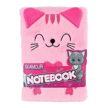 Glamour Fluffy Cat Notebook A5 Pink - 80 pages