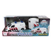 Kids Globe VW Transporter Police mit Cheval Liberte Pferdeanhänger