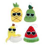 Flauschige Menü-Plüschfrucht mit Sonnenbrille – 6 cm