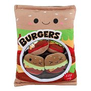 Fluffy Menu Zak met 4 Hamburgers Pluche - 40cm