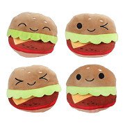 Flauschige Menütasche mit 4 Plüsch-Hamburgern – 40 cm