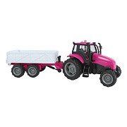 Kids Globe Tractor with Trailer Die Cast with Light and Sound - 25cm