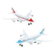 2-Play Metalen Vliegtuig Pull Back - 16 cm