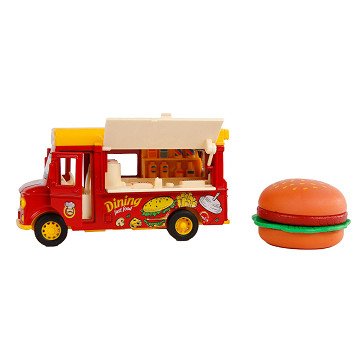 Die-cast Hamburger Food Truck with Light and Sound, 11cm