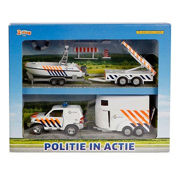 2-Play Police Cars with Trailers and Arrow Car