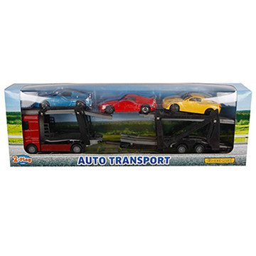 2- Play Die-cast Truck Transporter with Cars, 26cm