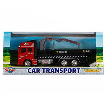 2-Play Die-cast Vrachtwagen Autotransporter met Kraan, 19cm