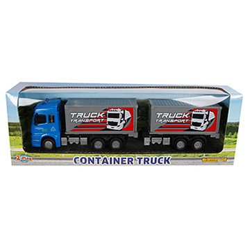 2-Play Die-cast Pull Back Vrachtwagen met Aanhanger, 29cm