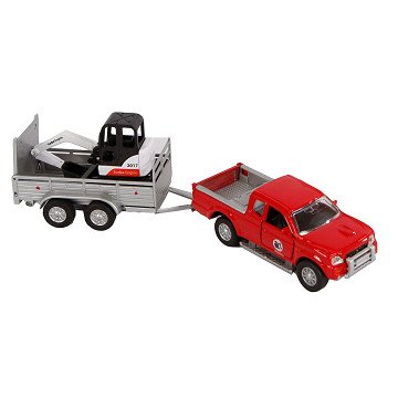 Kids Globe Die-cast Mitsubishi with Mini Digger, 27cm