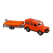 Kids Globe Land Rover aus Druckguss mit Rettungsboot, 27 cm