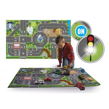 Kids Globe Play Mat Traffic with LED traffic lights