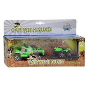 Kids Globe Off-road Vehicle with Trailer and Quad Light and Sound