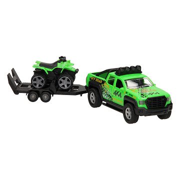 Kids Globe Off-road Vehicle with Trailer and Quad Light and Sound