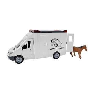 Pferdetransporter und Pferd mit Licht und Ton, 27 cm