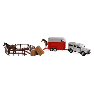 Kids Globe Land Rover with Horse Trailer