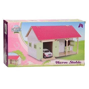 Kids Globe Horse Stable Pink with 2 Boxes and Storage 1:32