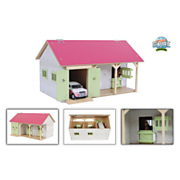 Kids Globe Horse Stable Pink with 2 Boxes and Storage 1:32