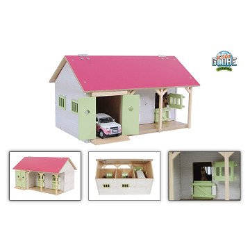 Kids Globe Pferdestall Pink mit 2 Boxen und Aufbewahrung 1:32