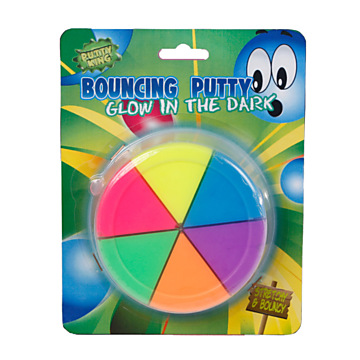 Glow in the Dark Bouncing Putty, 6 Colors