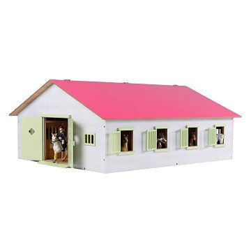 Kids Globe Pferdestall Pink mit 7 Boxen, 1:24