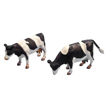 Kids Globe Cow Black/white Standing 1:32, 2 pcs