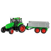 Kids Globe Tractor met Aanhanger Licht & Geluid 1:32