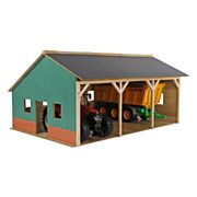 Kids Globe Agricultural Shed Wood for 3 Tractors, 1:16