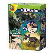 SES Explore Dino and Skeleton Dig 2in1 - Triceratops