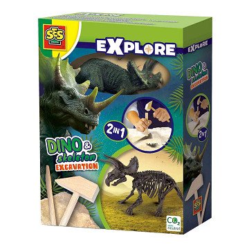 SES Explore Dino en Skelet Opgraven 2in1 - Triceratops