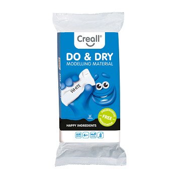 Creall Do&Dry Modelliermasse, konservierungsmittelfrei, weiß, 500 g.