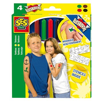 SES Tattoo Markers, 4 Colors